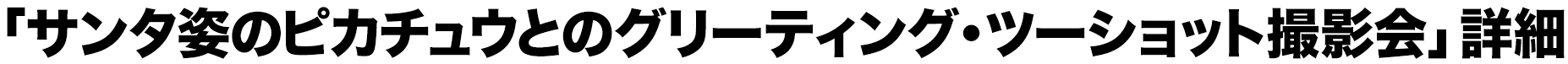 「サンタ姿のピカチュウとのグリーティング・ツーショット撮影会」詳細
